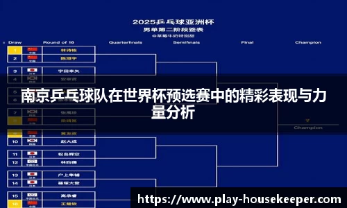 南京乒乓球队在世界杯预选赛中的精彩表现与力量分析